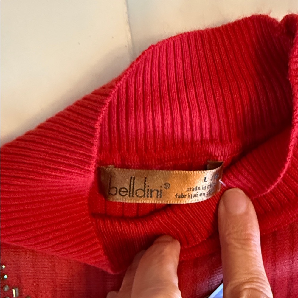 Belldini Vibrant Red Knit Top - Picture 2 of 6